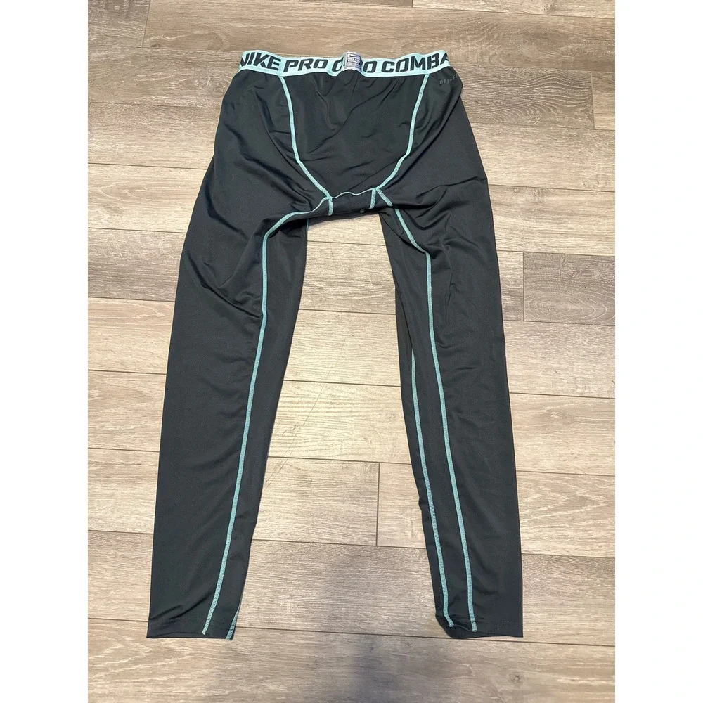 Nike‎ Pro Combat Compression Tights Mens XXL Black Teal Dri-FIT Leggings Pants